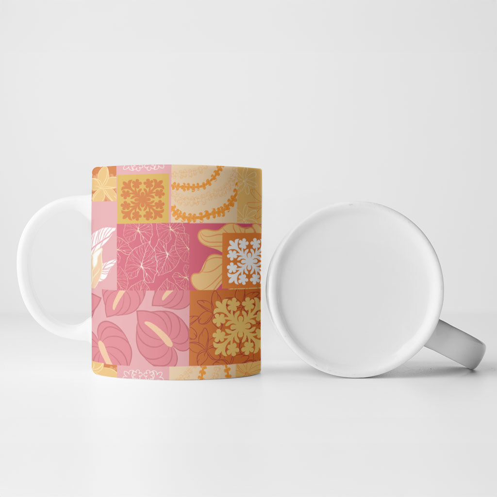 Aloha Hawaii Quilt Floral Patchwork Style Ceramic Mug LT14 - Polynesian Pride