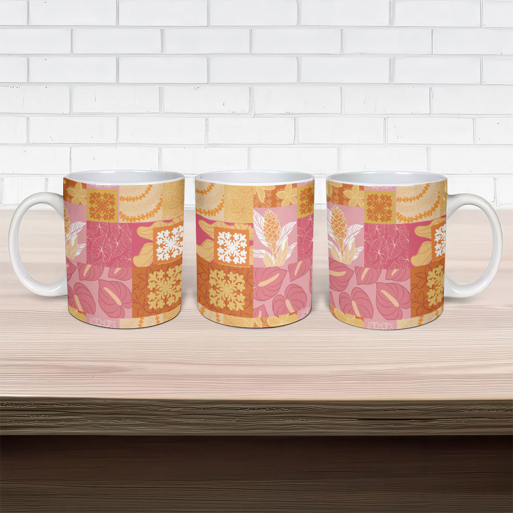 Aloha Hawaii Quilt Floral Patchwork Style Ceramic Mug LT14 - Polynesian Pride