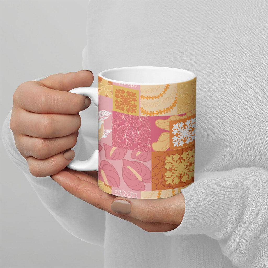 Aloha Hawaii Quilt Floral Patchwork Style Ceramic Mug LT14 - Polynesian Pride