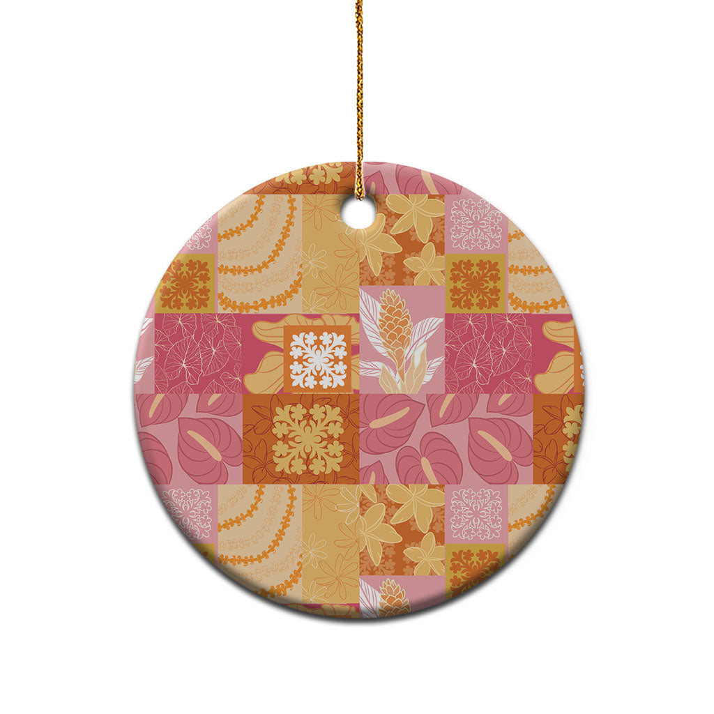 Aloha Hawaii Quilt Floral Patchwork Style Ceramic Ornament LT14 - Polynesian Pride