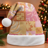Aloha Hawaii Quilt Floral Patchwork Style Christmas Santa Hat LT14 Without Fur Multicolor - Polynesian Pride
