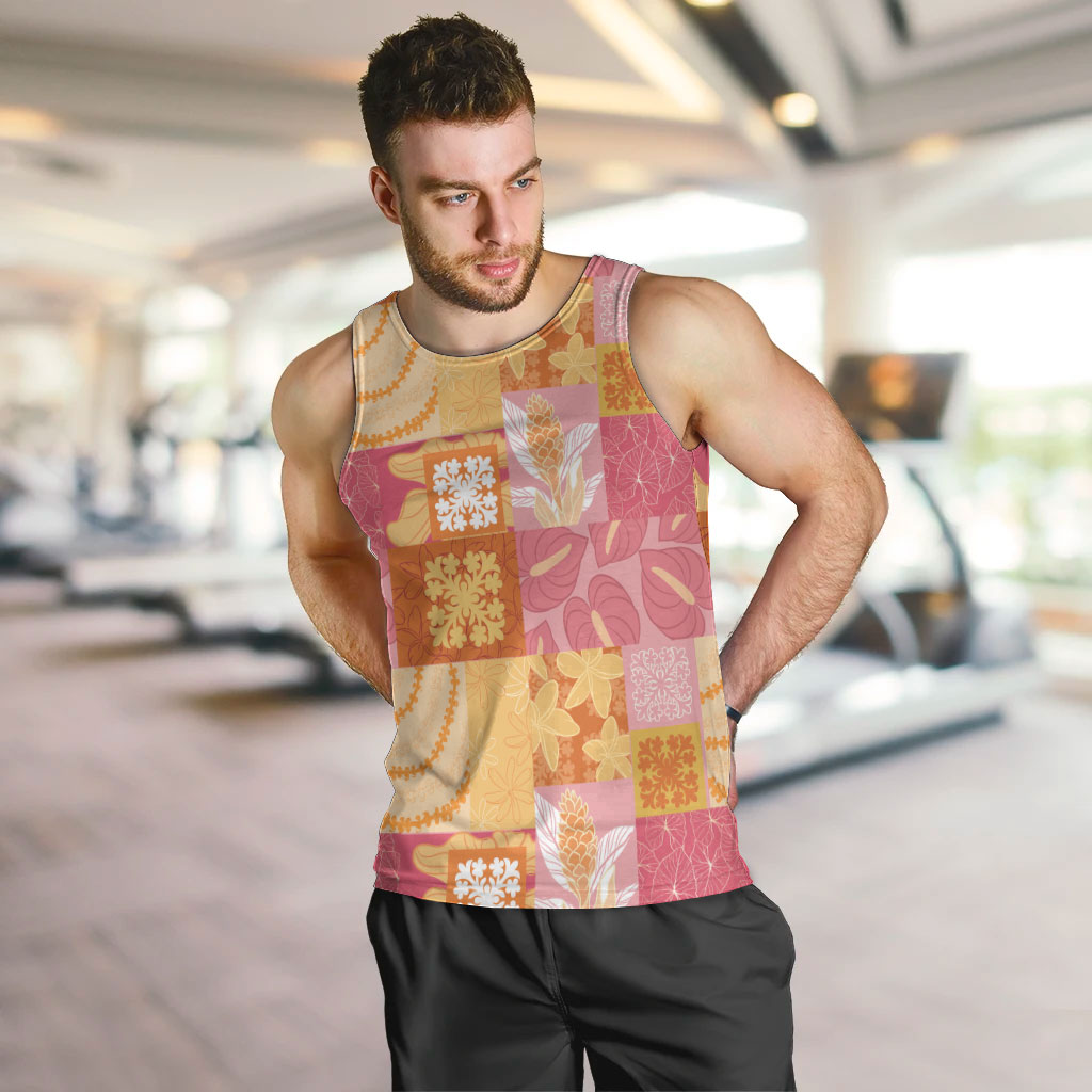 Aloha Hawaii Quilt Floral Patchwork Style Men Tank Top LT14 Multicolor - Polynesian Pride