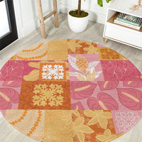 Aloha Hawaii Quilt Floral Patchwork Style Round Carpet LT14 Multicolor - Polynesian Pride