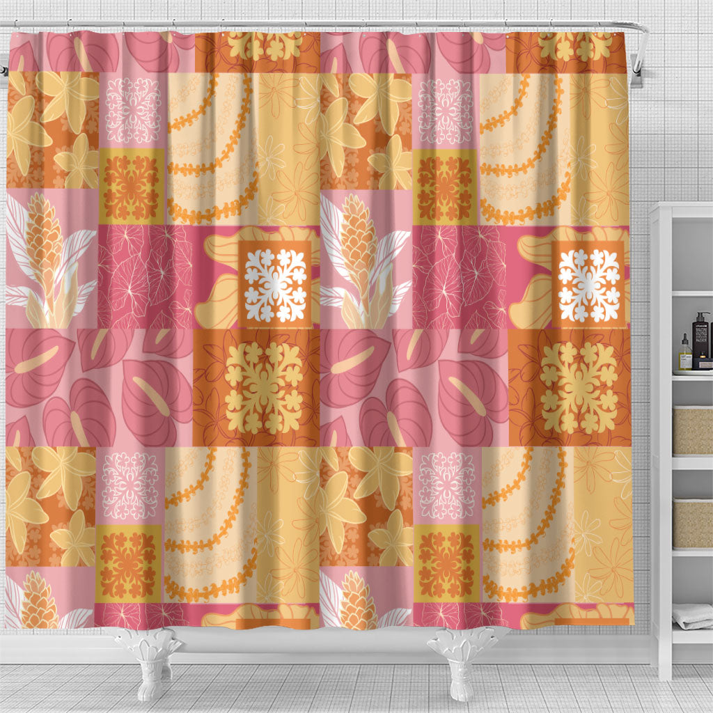 Aloha Hawaii Quilt Floral Patchwork Style Shower Curtain LT14 - Polynesian Pride