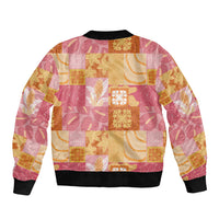 Aloha Hawaii Quilt Floral Patchwork Style Sleeve Zip Bomber Jacket LT14 - Polynesian Pride