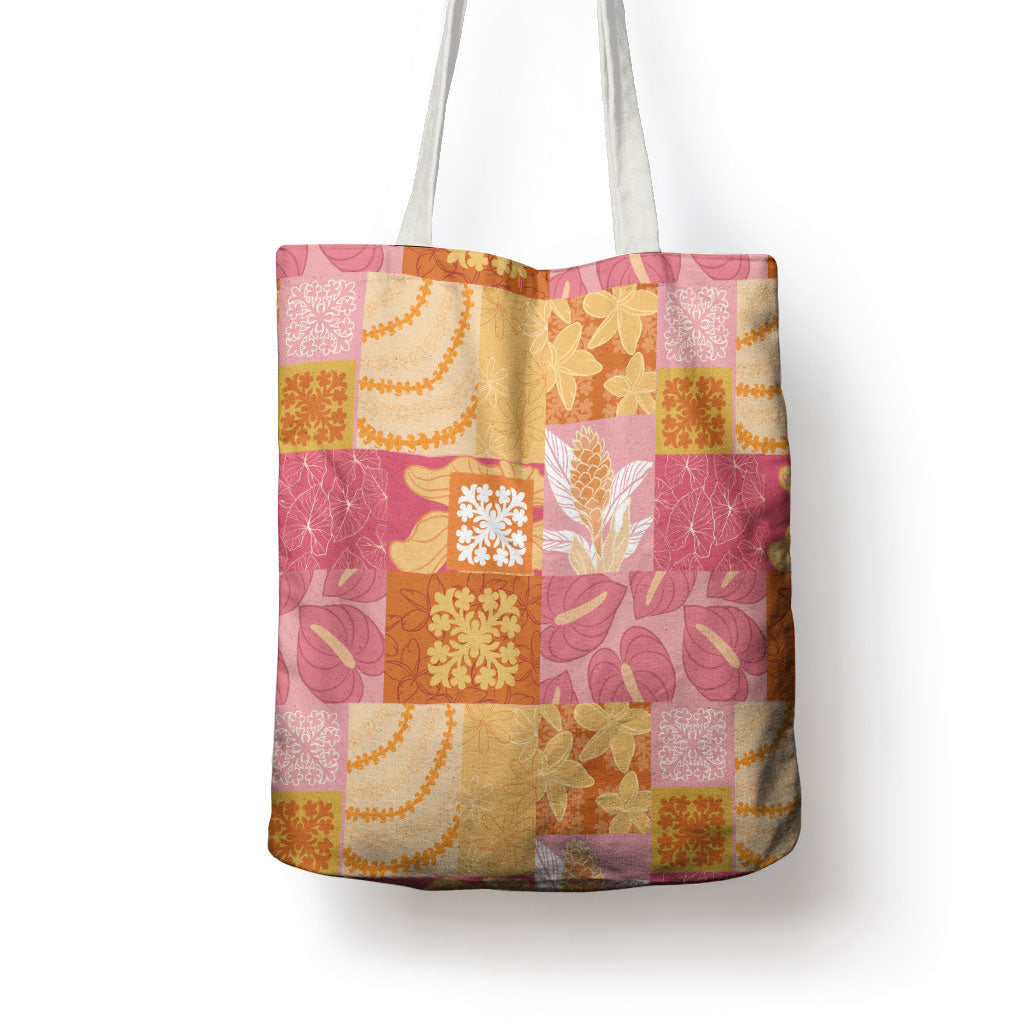 Aloha Hawaii Quilt Floral Patchwork Style Tote Bag LT14 - Polynesian Pride