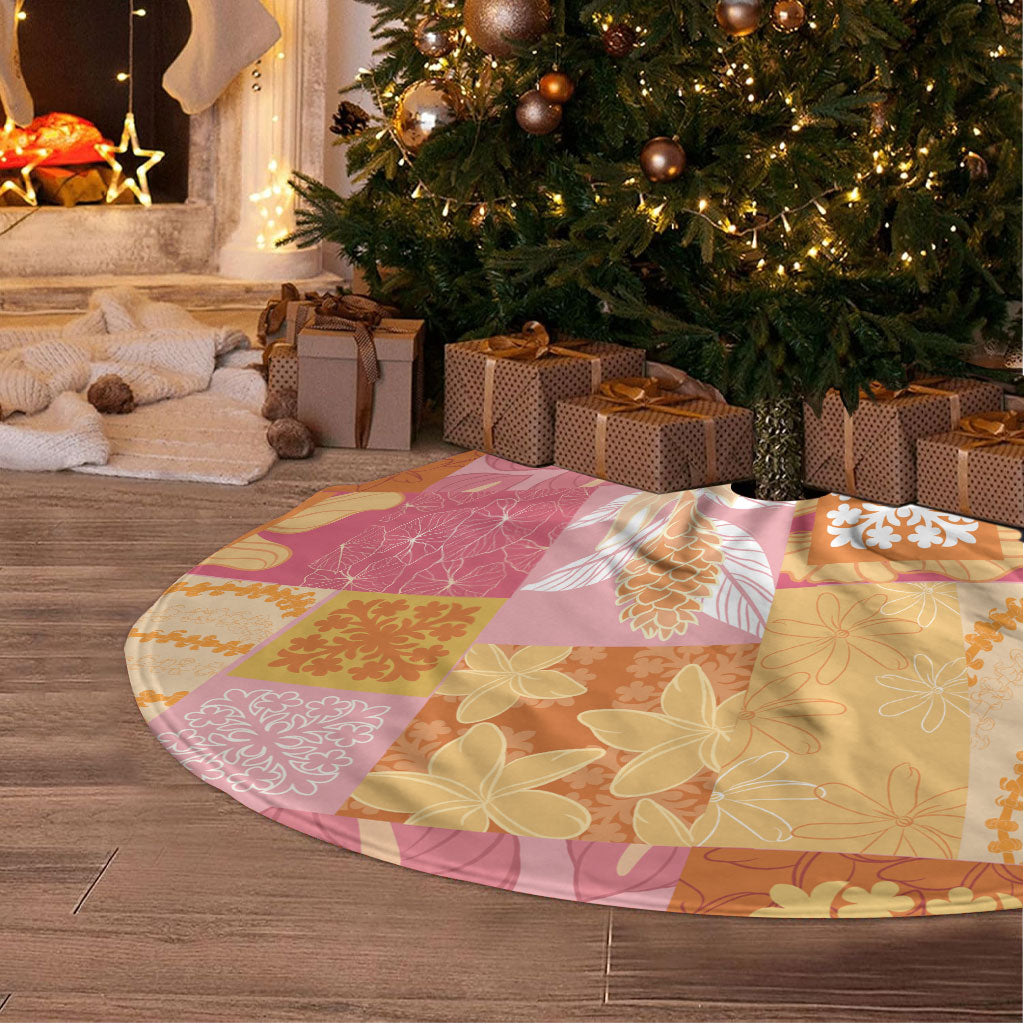 Aloha Hawaii Quilt Floral Patchwork Style Tree Skirt LT14 - Polynesian Pride