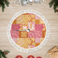Aloha Hawaii Quilt Floral Patchwork Style Tree Skirt LT14 Fringed Multicolor - Polynesian Pride