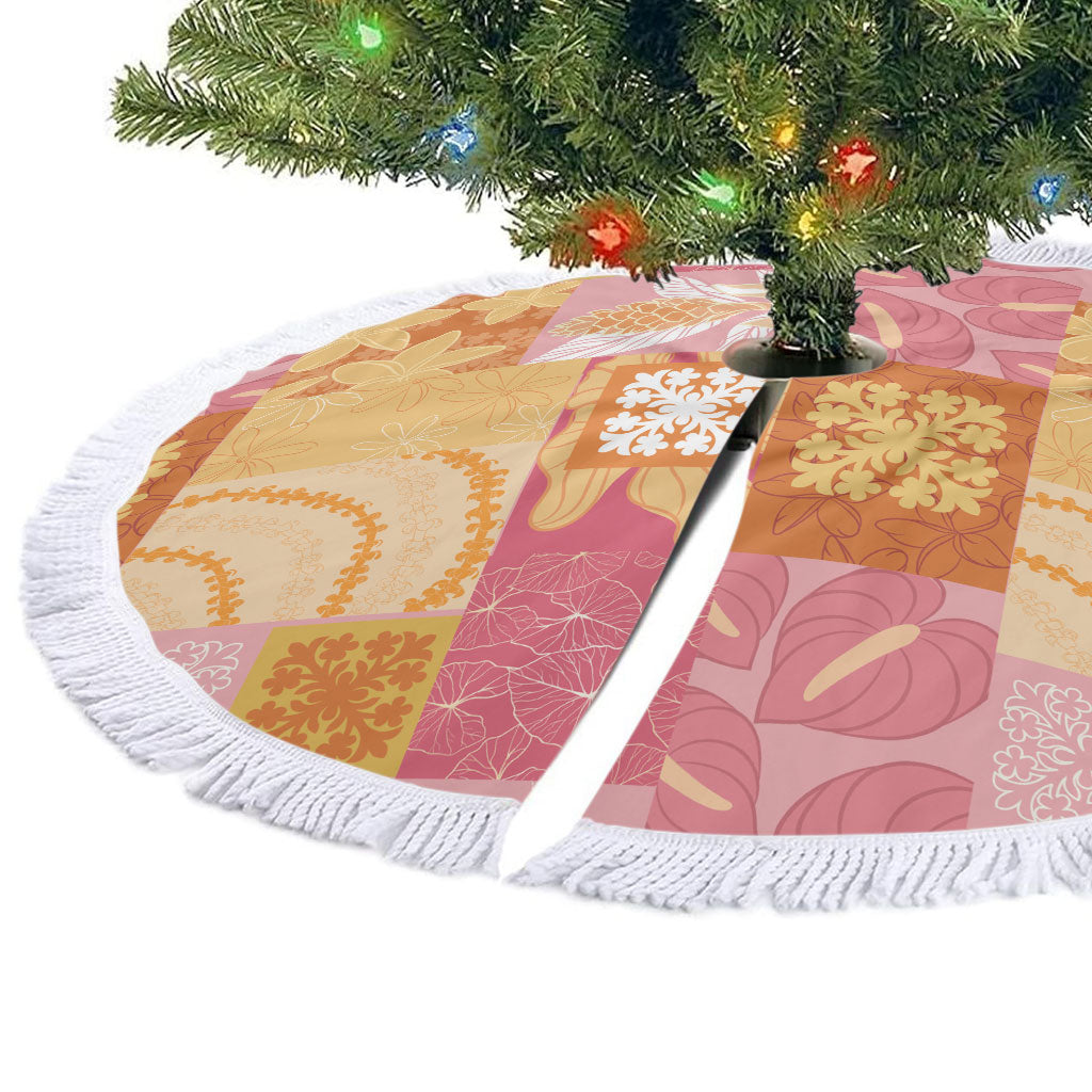 Aloha Hawaii Quilt Floral Patchwork Style Tree Skirt LT14 - Polynesian Pride