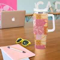 Aloha Hawaii Quilt Floral Patchwork Style Tumbler With Handle LT14 - Polynesian Pride