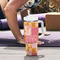 Aloha Hawaii Quilt Floral Patchwork Style Tumbler With Handle LT14 - Polynesian Pride