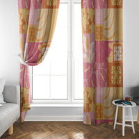 Aloha Hawaii Quilt Floral Patchwork Style Window Curtain LT14 - Polynesian Pride