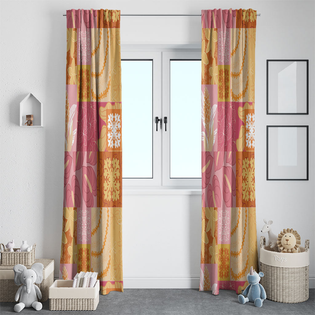 Aloha Hawaii Quilt Floral Patchwork Style Window Curtain LT14 - Polynesian Pride