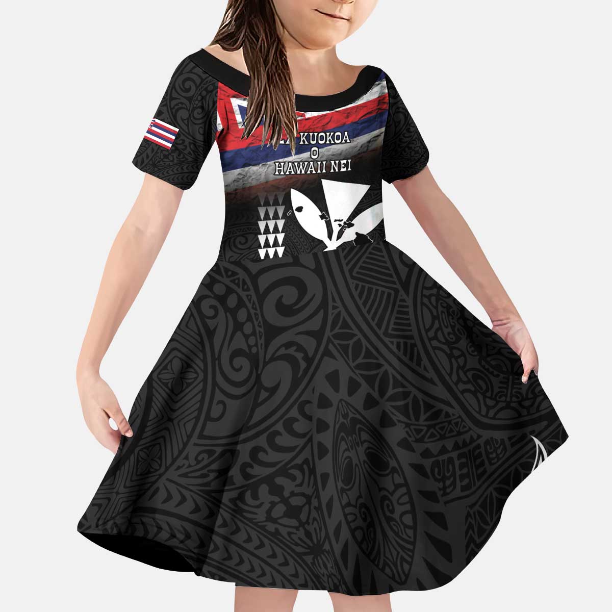 Hawaii Independence Day Kid Short Sleeve Dress La Kuokoa - Happy 28th November