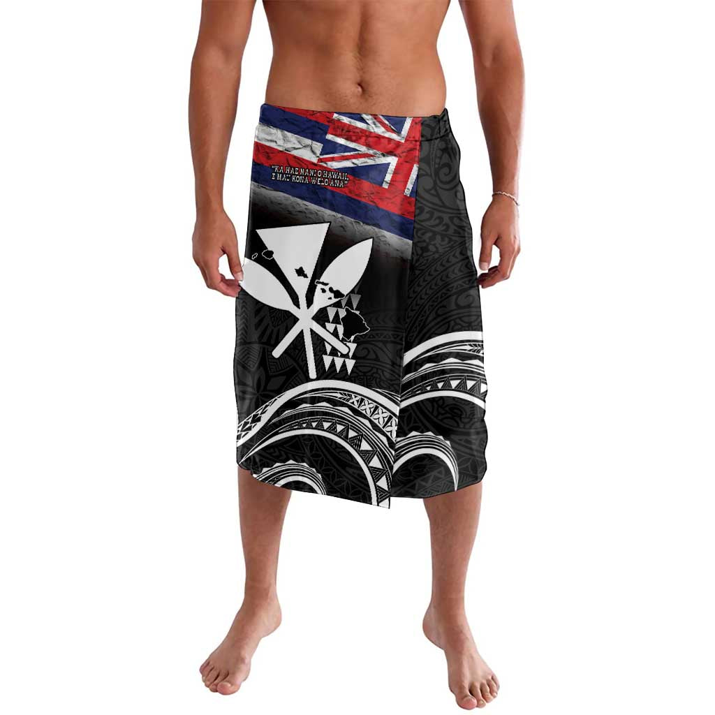 Hawaii Independence Day Lavalava La Kuokoa - Happy 28th November LT14 Black - Polynesian Pride