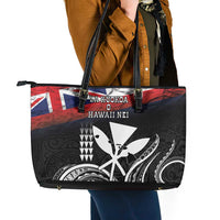 Hawaii Independence Day Leather Tote Bag La Kuokoa - Happy 28th November LT14 - Polynesian Pride