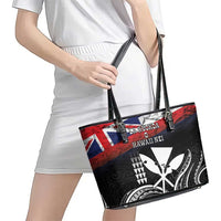 Hawaii Independence Day Leather Tote Bag La Kuokoa - Happy 28th November LT14 - Polynesian Pride