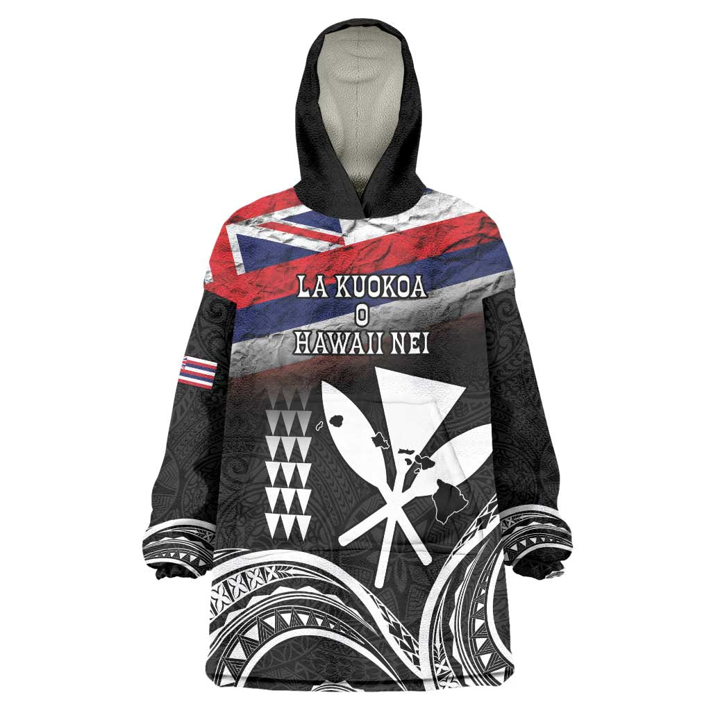 Hawaii Independence Day Wearable Blanket Hoodie La Kuokoa - Happy 28th November