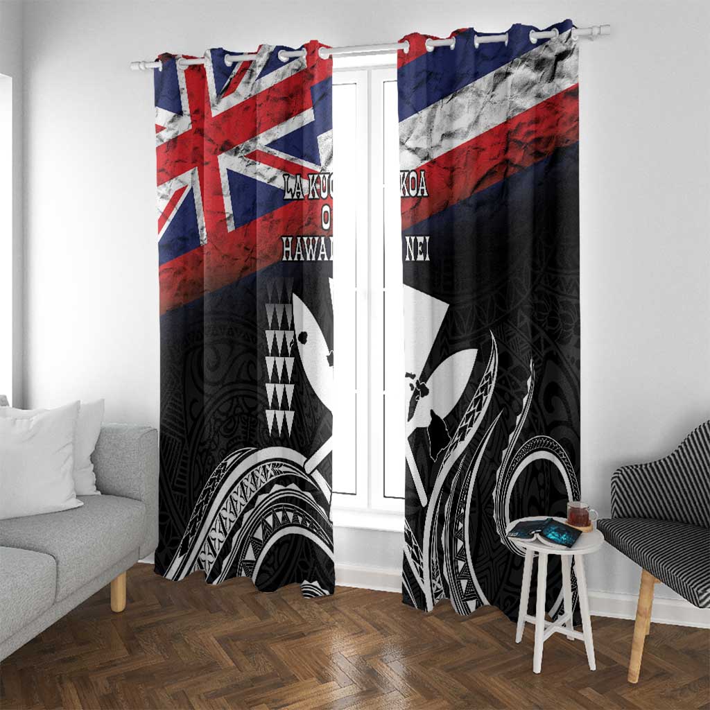 Hawaii Independence Day Window Curtain La Kuokoa - Happy 28th November LT14 With Grommets Black - Polynesian Pride