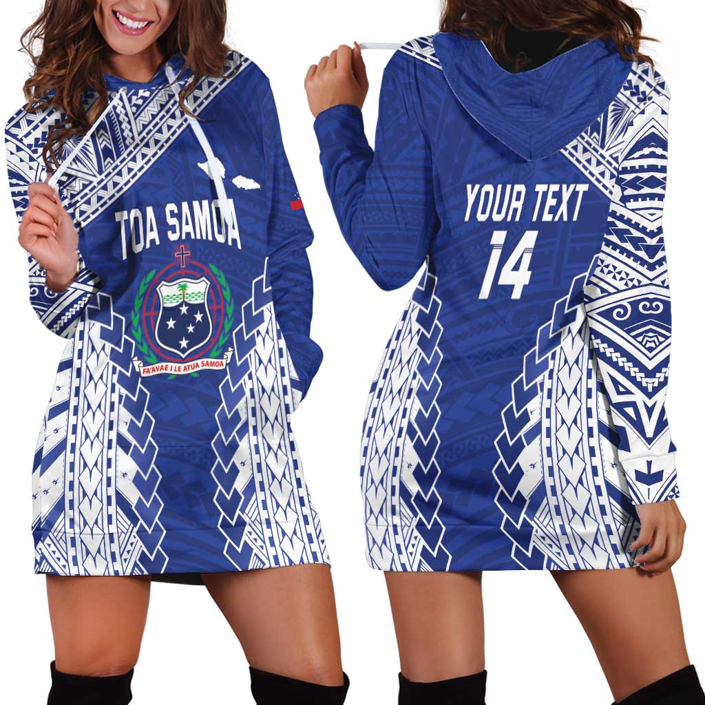Toa Samoa Rugby Custom Hoodie Dress Go Champions Pacific Samoan Pattern - Polynesian Pride