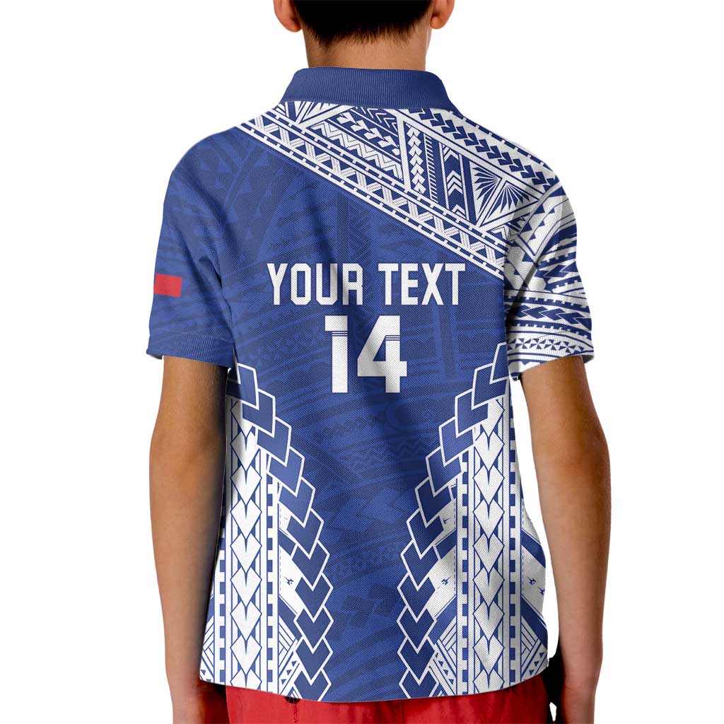 Toa Samoa Rugby Custom Kid Polo Shirt Go Champions Pacific Samoan Pattern - Polynesian Pride