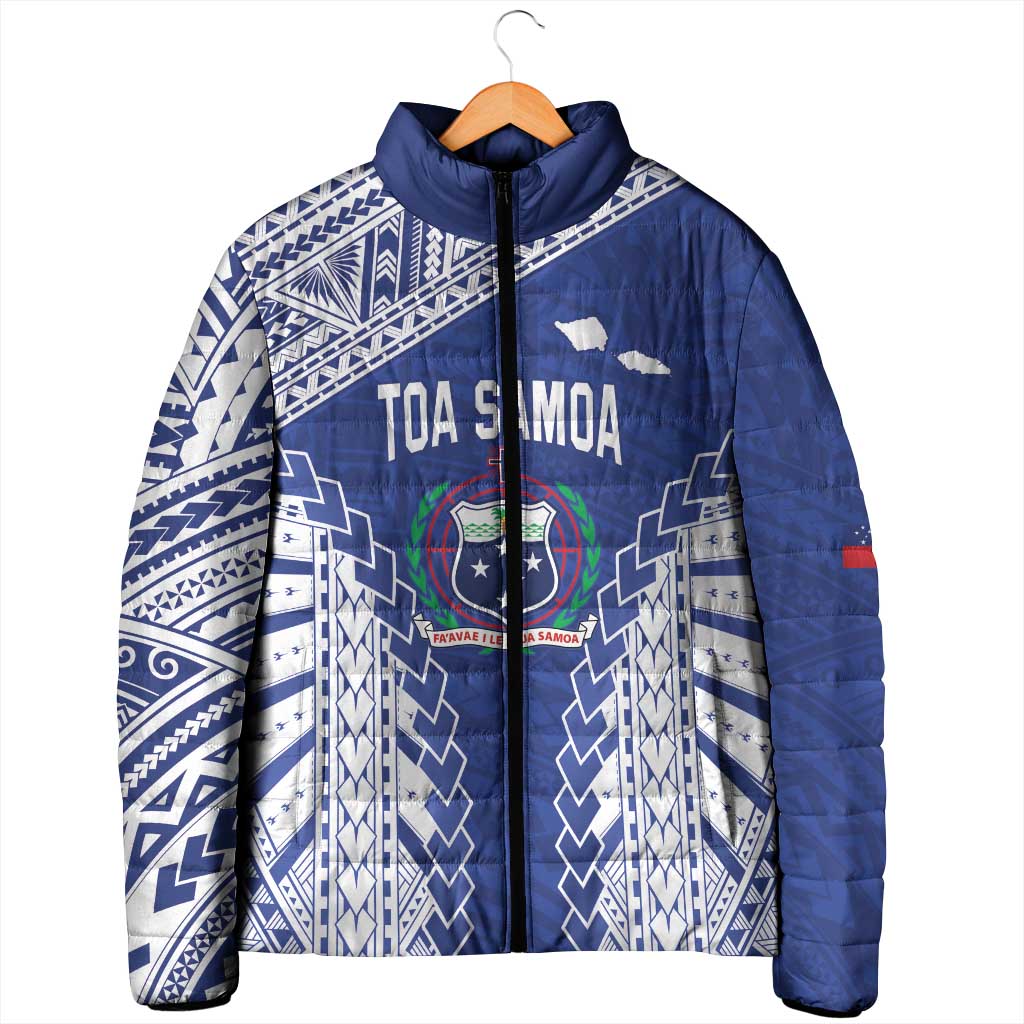 Toa Samoa Rugby Custom Padded Jacket Go Champions Pacific Samoan Pattern - Polynesian Pride