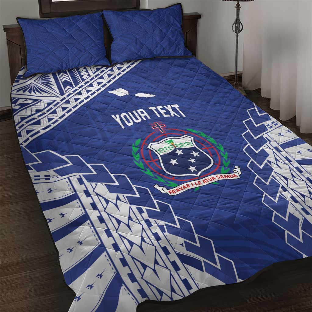 Toa Samoa Rugby Custom Quilt Bed Set Go Champions Pacific Samoan Pattern - Polynesian Pride