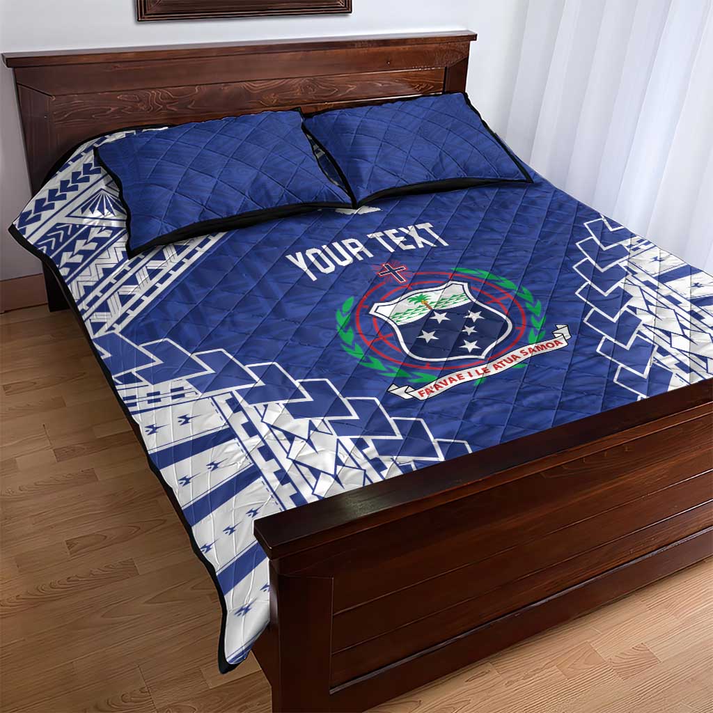 Toa Samoa Rugby Custom Quilt Bed Set Go Champions Pacific Samoan Pattern - Polynesian Pride