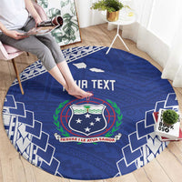 Toa Samoa Rugby Custom Round Carpet Go Champions Pacific Samoan Pattern - Polynesian Pride