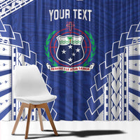 Toa Samoa Rugby Custom Window Curtain Go Champions Pacific Samoan Pattern - Polynesian Pride