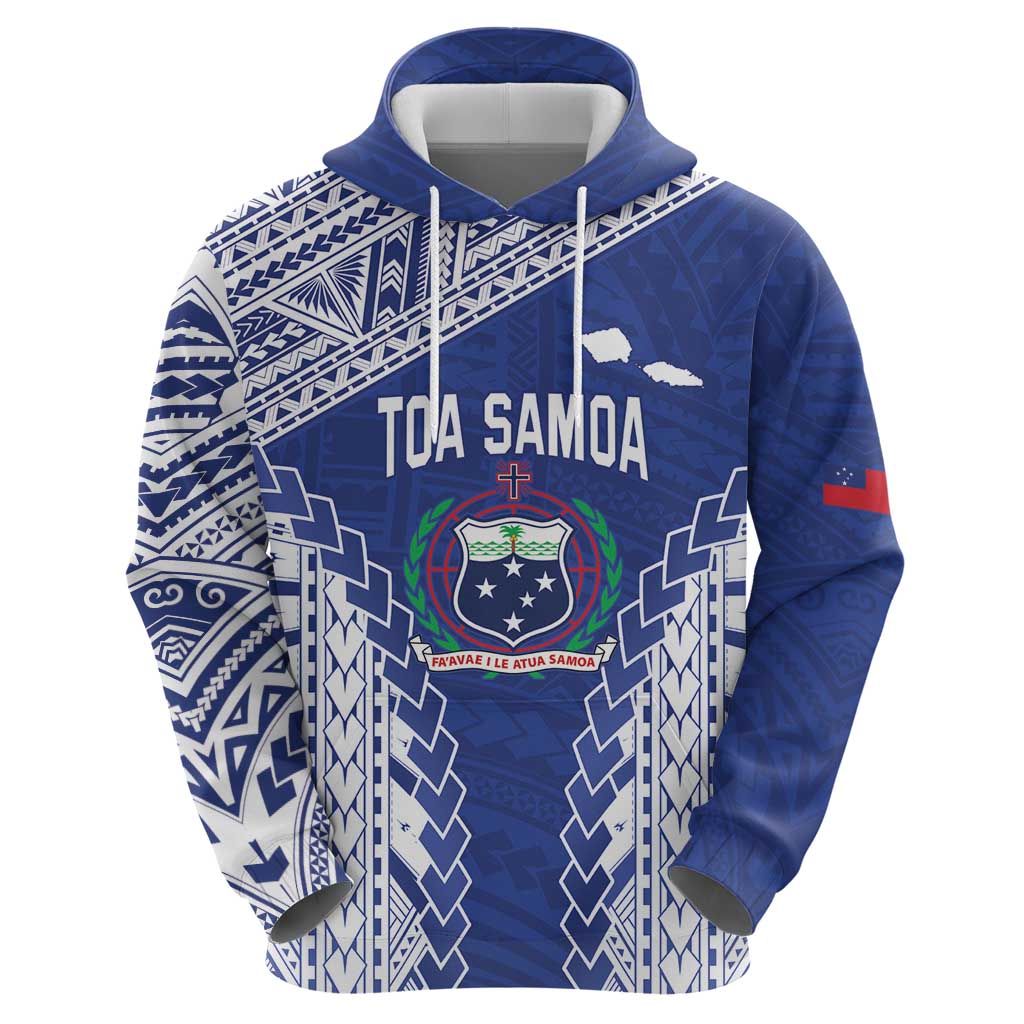 Toa Samoa Rugby Custom Zip Hoodie Go Champions Pacific Samoan Pattern - Polynesian Pride