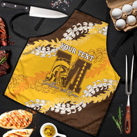 Personalized Mililani Hawaii High School Apron Puakenikeni Lei Hawaiian Pattern LT14 Yellow - Polynesian Pride