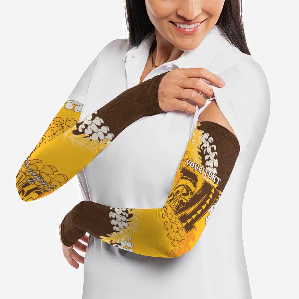 Personalized Mililani Hawaii High School Arm Sleeves Puakenikeni Lei Hawaiian Pattern LT14 - Polynesian Pride