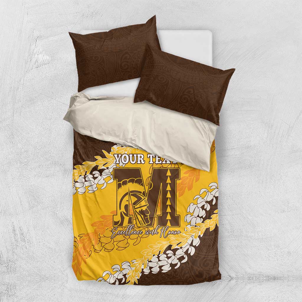 Personalized Mililani Hawaii High School Bedding Set Puakenikeni Lei Hawaiian Pattern - Polynesian Pride