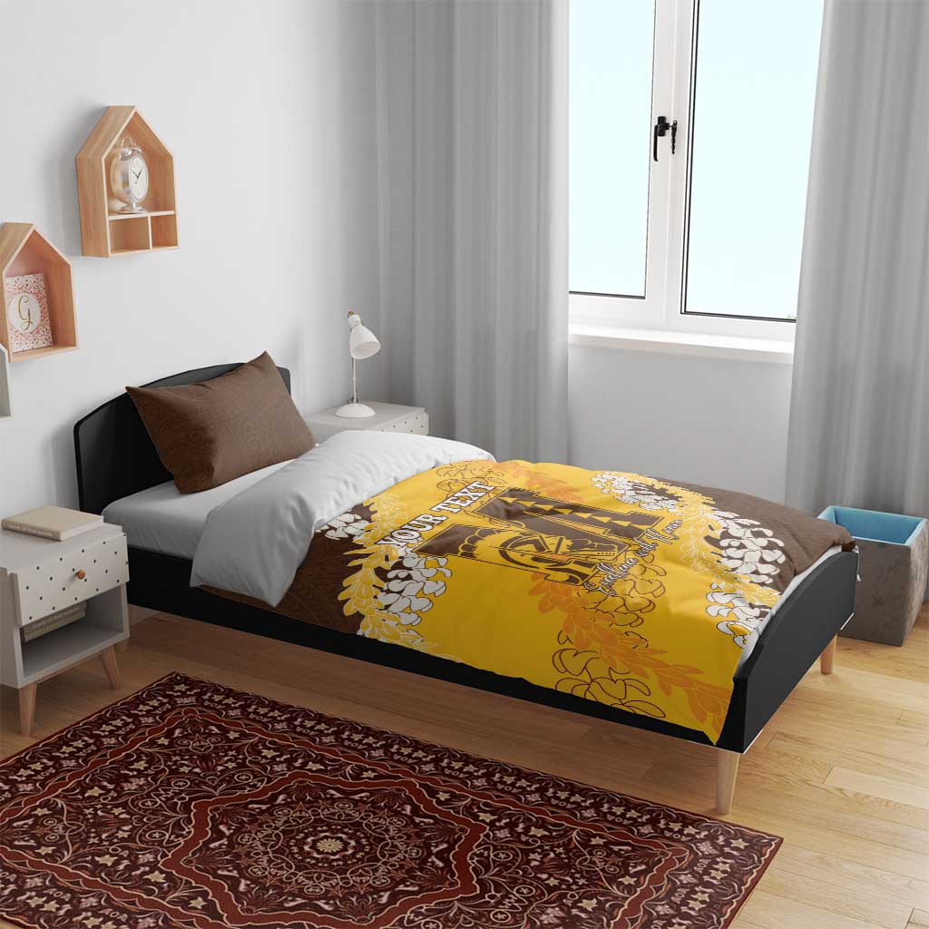 Personalized Mililani Hawaii High School Bedding Set Puakenikeni Lei Hawaiian Pattern - Polynesian Pride