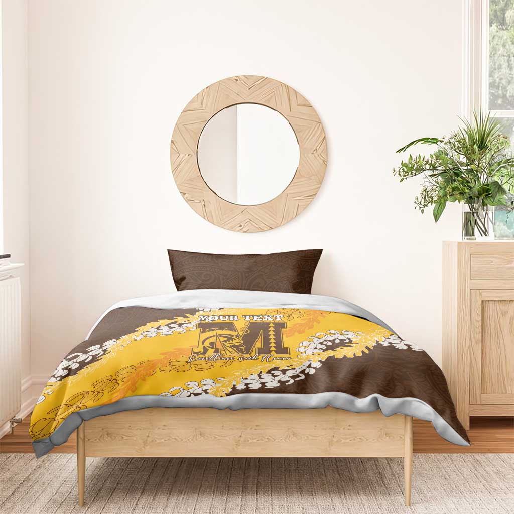 Personalized Mililani Hawaii High School Bedding Set Puakenikeni Lei Hawaiian Pattern - Polynesian Pride
