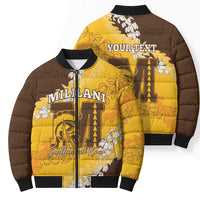 Personalized Mililani Hawaii High School Bomber Puffer Jacket Puakenikeni Lei Hawaiian Pattern LT14 - Polynesian Pride