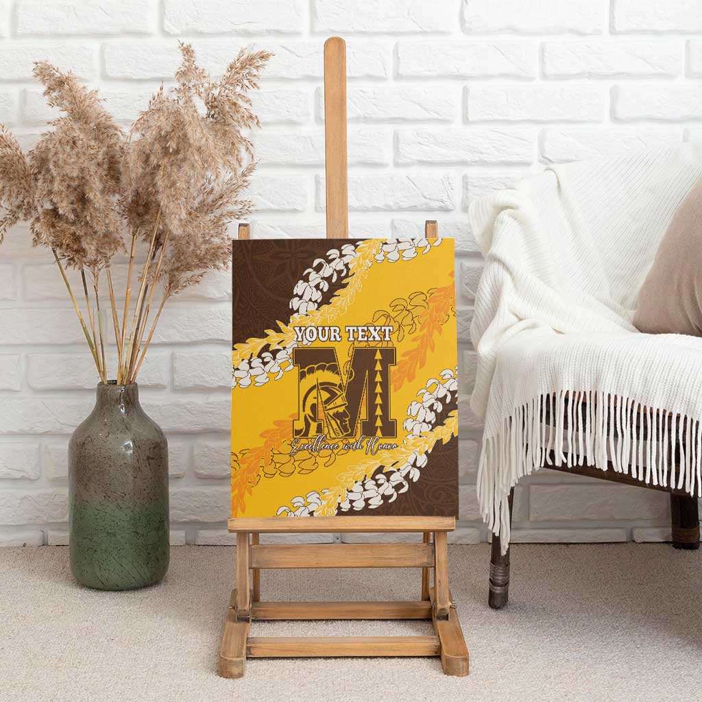 Personalized Mililani Hawaii High School Canvas Wall Art Puakenikeni Lei Hawaiian Pattern - Polynesian Pride