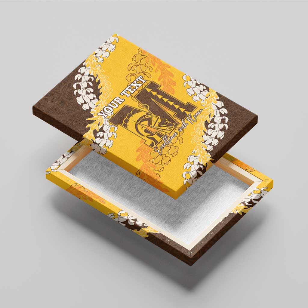 Personalized Mililani Hawaii High School Canvas Wall Art Puakenikeni Lei Hawaiian Pattern - Polynesian Pride