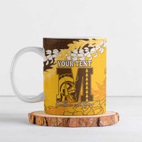 Personalized Mililani Hawaii High School Ceramic Mug Puakenikeni Lei Hawaiian Pattern LT14 Yellow - Polynesian Pride