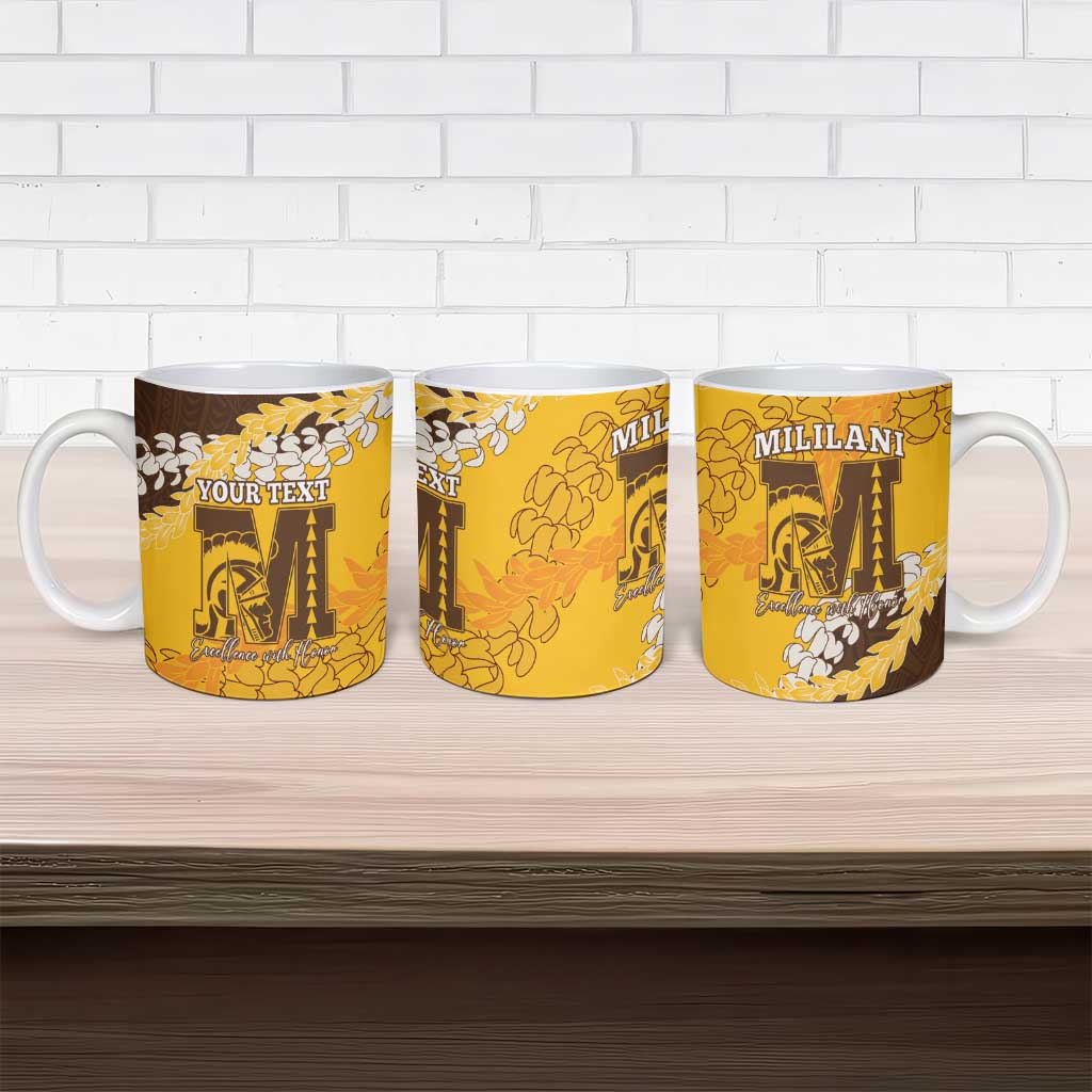 Personalized Mililani Hawaii High School Ceramic Mug Puakenikeni Lei Hawaiian Pattern LT14 - Polynesian Pride