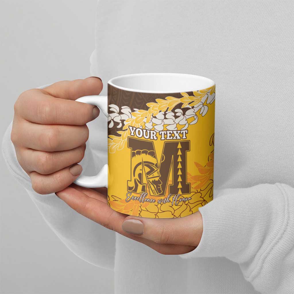 Personalized Mililani Hawaii High School Ceramic Mug Puakenikeni Lei Hawaiian Pattern LT14 - Polynesian Pride