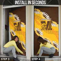 Personalized Mililani Hawaii High School Door Cover Puakenikeni Lei Hawaiian Pattern LT14 - Polynesian Pride