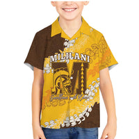 Personalized Mililani Hawaii High School Family Matching Mermaid Dress and Hawaiian Shirt Puakenikeni Lei Hawaiian Pattern - Polynesian Pride