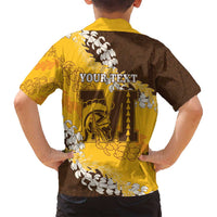 Personalized Mililani Hawaii High School Family Matching Off Shoulder Maxi Dress and Hawaiian Shirt Puakenikeni Lei Hawaiian Pattern - Polynesian Pride