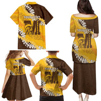Personalized Mililani Hawaii High School Family Matching Puletasi and Hawaiian Shirt Puakenikeni Lei Hawaiian Pattern - Polynesian Pride