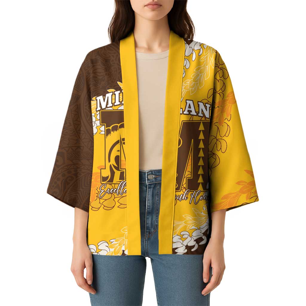 Personalized Mililani Hawaii High School Kimono Puakenikeni Lei Hawaiian Pattern - Polynesian Pride