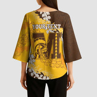 Personalized Mililani Hawaii High School Kimono Sleeve Blouse Puakenikeni Lei Hawaiian Pattern LT14 - Polynesian Pride