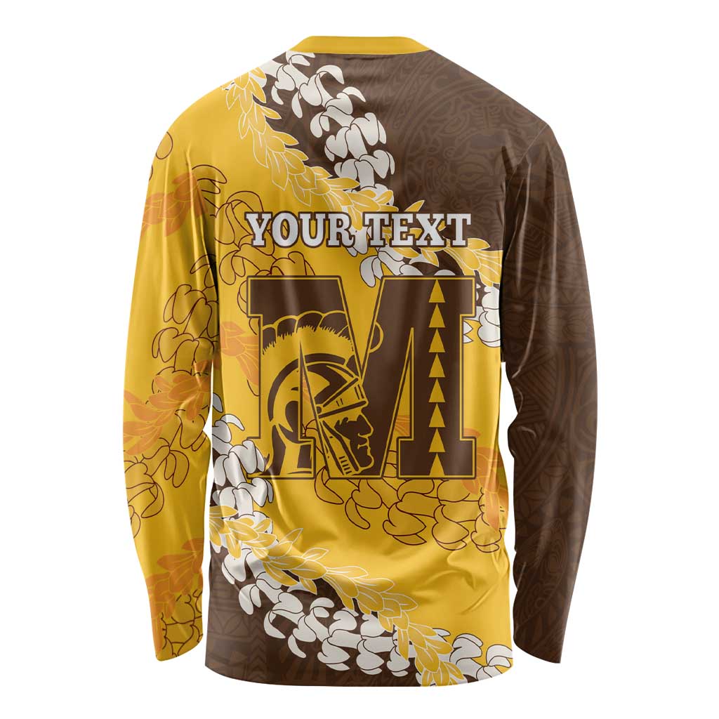 Personalized Mililani Hawaii High School Long Sleeve Shirt Puakenikeni Lei Hawaiian Pattern - Polynesian Pride