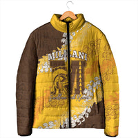 Personalized Mililani Hawaii High School Padded Jacket Puakenikeni Lei Hawaiian Pattern LT14 - Polynesian Pride